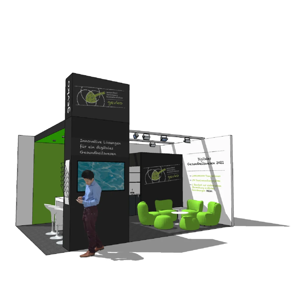 Messestand-Design für gevko GmbH zur DMEA