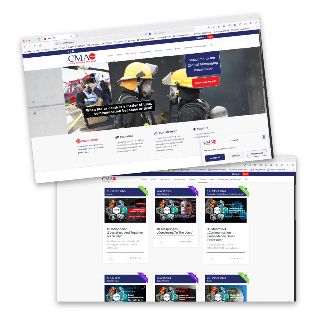 Web-Design und Umsetzung für die Critical Messaging Association (CMA)
